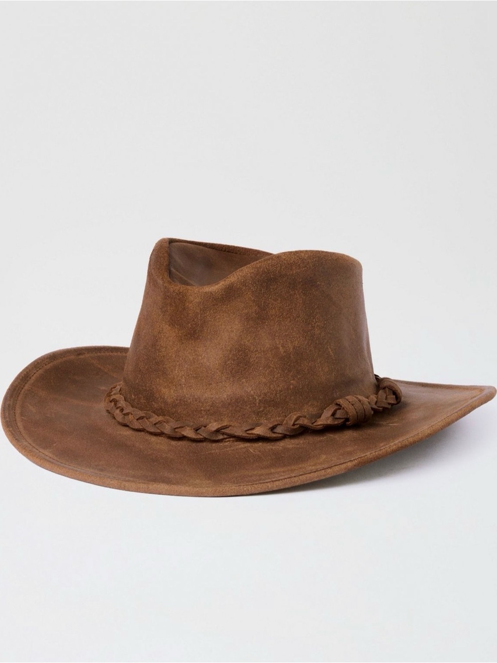 Minnetonka Leather Braided Outback Cowboy Hat